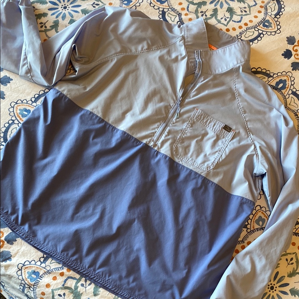 L.L. Bean Women’s Everyday SunSmart Woven Shirt Quarter-Zip Pullover size XL